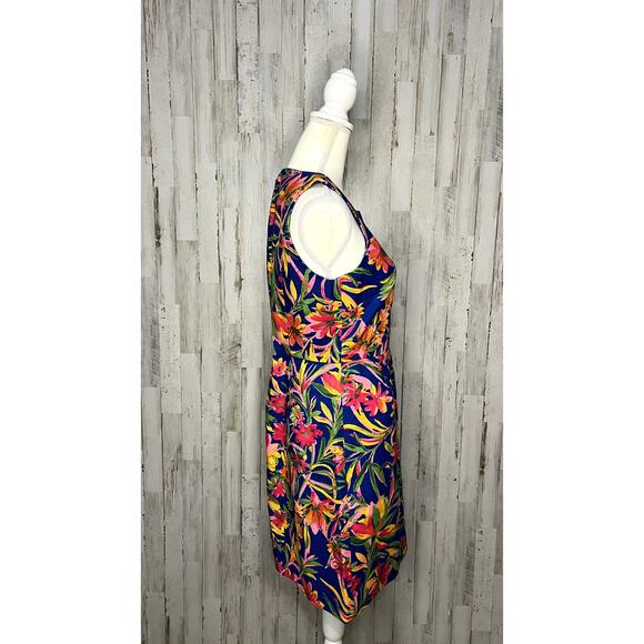 NWT J.CREW Women's Multicolor Botanical Floral Shift Dress Knee Length Size 6 - Picture 2 of 5